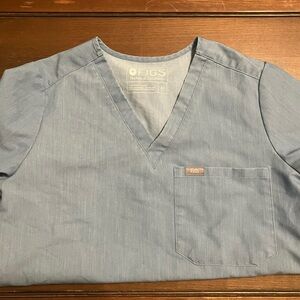 Figs Catarina scrub top, unsure of color, light denim blue, size XS